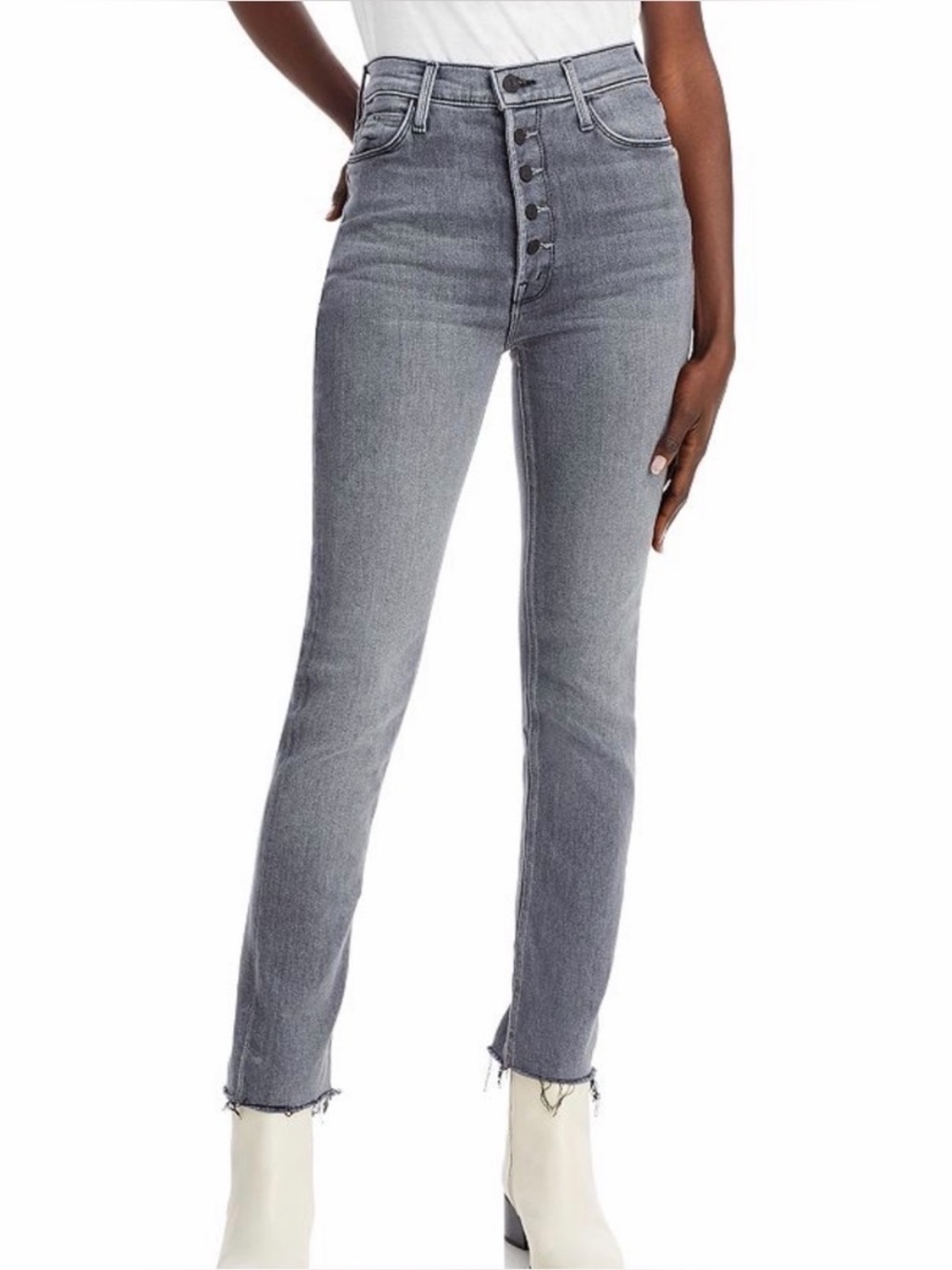 Mother The Pixie Dazzler Ankle Fray Jeans Raw Hem Digging Up Dirt Women’s 26